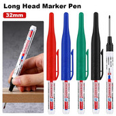 1/3 gab. 32 MM marķieru pildspalvas ar garu galvu, četru krāsu lielas ietilpības dziļo caurumu galviņas ūdensnecaurlaidīgi marķieri metāla kokapstrādes mākslas materiāliem
