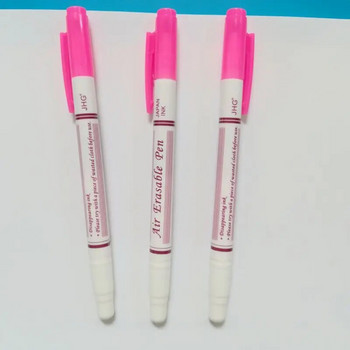 JHG Double Side Pink Air Erasable Pen Fabric Paint Marker Cross Stitch Markers for Fabric Knitting Needle Tools Paint Pen Craft