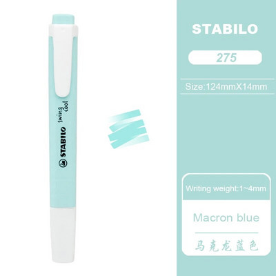 1 τμχ γερμανικό STABILO highlighter Macron χρώμα παστέλ highlighter 275 φορητό χαριτωμένο μαθητικό μαρκαδόρο στυλό σχολικά είδη γραφικής ύλης
