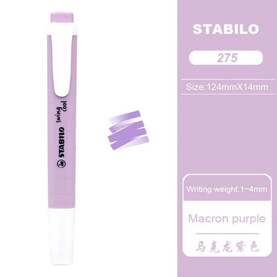 1 τμχ γερμανικό STABILO highlighter Macron χρώμα παστέλ highlighter 275 φορητό χαριτωμένο μαθητικό μαρκαδόρο στυλό σχολικά είδη γραφικής ύλης