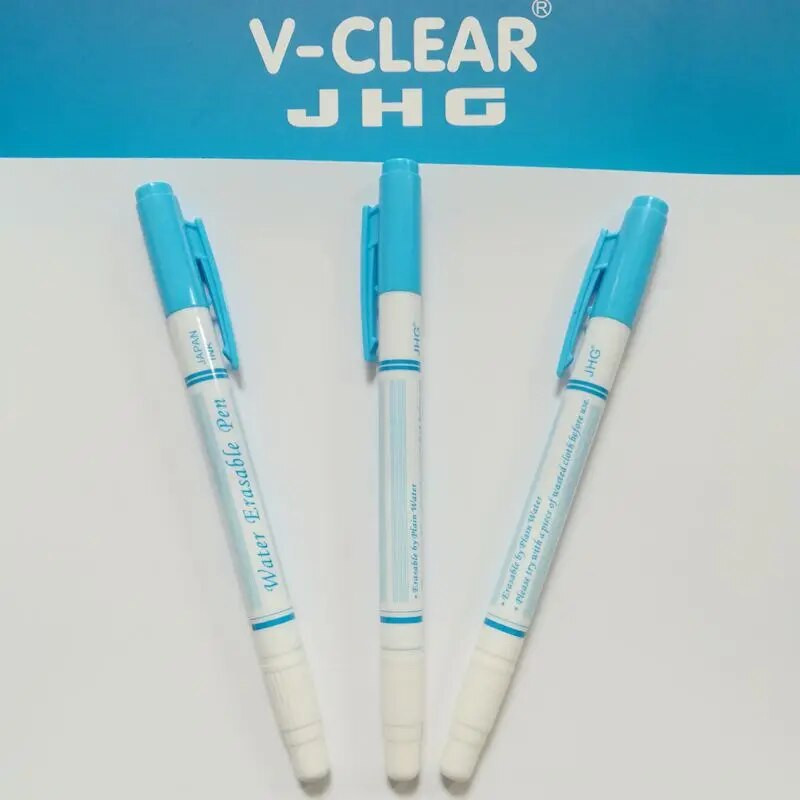 JHG divpusēja 3 gab. ūdens dzēšamā marķiera pildspalva Tailor auduma krāsas marķierim ūdenī šķīstošie marķieri krustdūriena šūšanas rīki