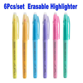 Σετ 6 χρωμάτων Erasable highlighter Marker Pen λοξή μύτη Γραφείο Σχολική γραφική τέχνη Graffiti For Drawing Ζωγραφική για παιδιά Δώρο