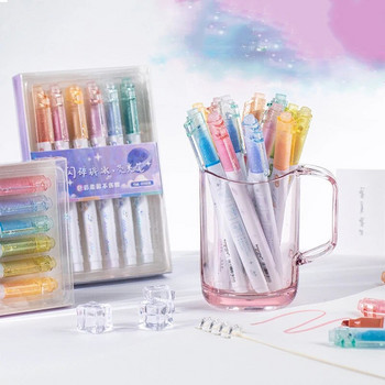 Glitter Marker Highlighter Stens, Chisel Fine Tip Ποικιλία Φθορίζοντος Χρώματος για Χρωματισμό Περιοδικού Τέχνης Χειροποίητα γράμματα Σκίτσο