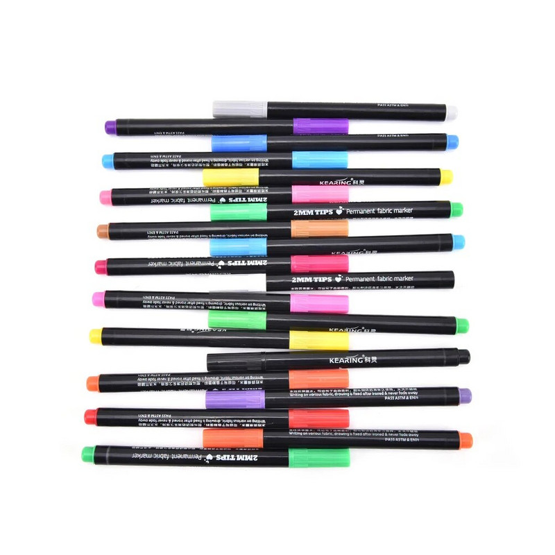 1 vnt. „Pasidaryk pats“ dažymo reikmenys 20 spalvų audinys ir marškinėlių įdėklas Marker Rašikliai Tekstilės dažų audinio pigmentas