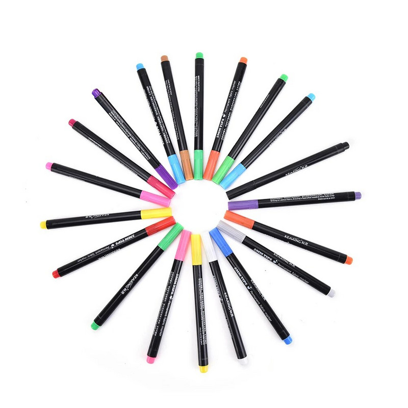 1 vnt. „Pasidaryk pats“ dažymo reikmenys 20 spalvų audinys ir marškinėlių įdėklas Marker Rašikliai Tekstilės dažų audinio pigmentas