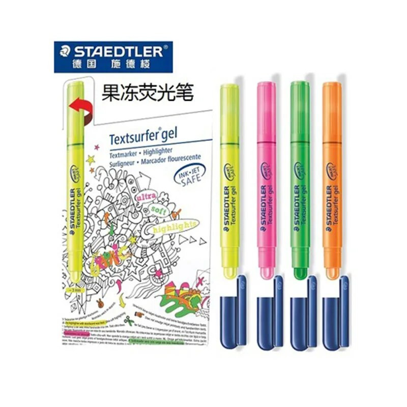 1 τεμ STAEDTLER 264 Gel Highlighter Στυλό Textsurfer Περιστρεφόμενο Κραγιόν Gel Marker Συμπαγές φθορίζον κίτρινο πράσινο μπλε τριαντάφυλλο πορτοκαλί