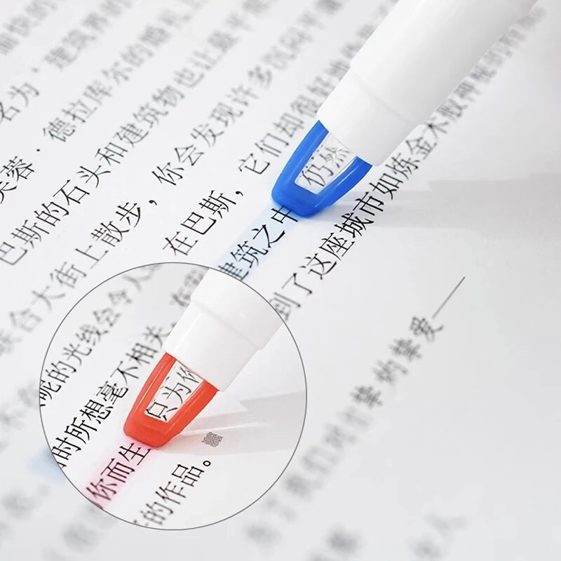 Στυλό επισήμανσης Clear View, Διαφανής μύτη και λεπτή άκρη, Δείκτη διπλών άκρων, με βάση το νερό, χωρίς αιμορραγία, γρήγορο στέγνωμα