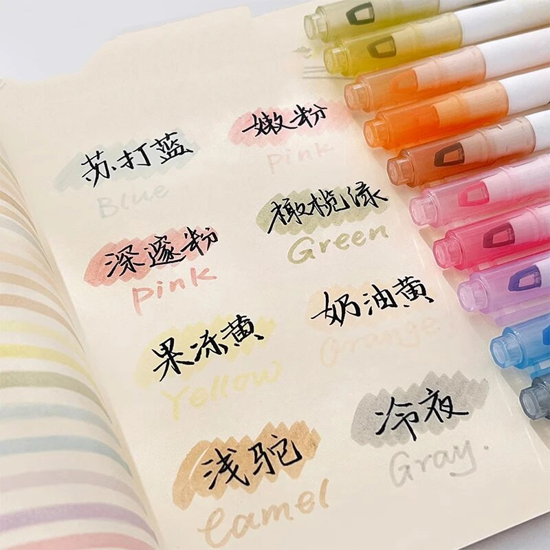 Στυλό επισήμανσης Clear View, Διαφανής μύτη και λεπτή άκρη, Δείκτη διπλών άκρων, με βάση το νερό, χωρίς αιμορραγία, γρήγορο στέγνωμα