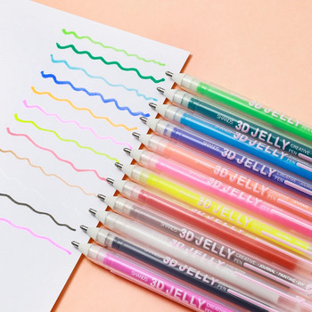 6/12 τμχ 3D Jelly Pens Highlighter for Diary, DIY Creative Art or Painting, Student Adult Art Arts of Graphics