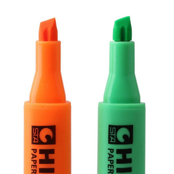 1 τεμ STA Fluorescent Highlighter Στυλό Brilliant Color Triangular Barrel Art Marker Spot Liner Highlight Office School A6220
