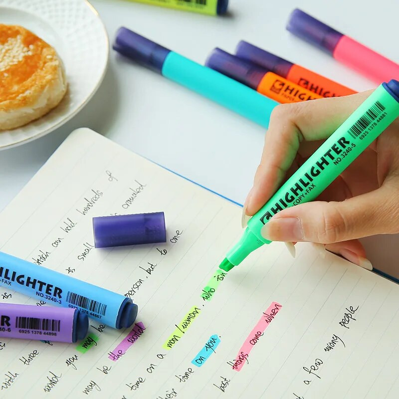 1 tk STA luminofoorne esiletõstja pliiats Briljantvärvi kolmnurkne tünn Art Marker Spot Liner Highlight Office School A6220