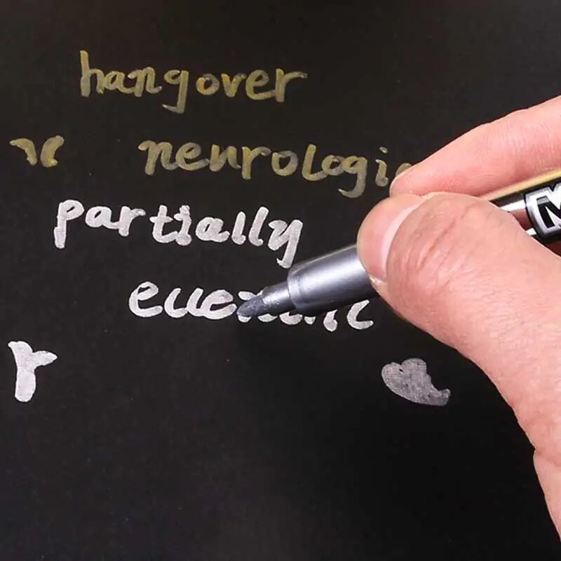 Metalo žymeklio rašiklis Auksinis sidabras 1,5 mm nuolatinių dažų rašikliai, skirti stiklui Metaliniai audiniai žymekliai Rašikliai, pieštukas, tapyba