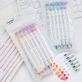 6 ΤΕΜ. Πολύχρωμο Σφραγίδα διπλής μύτης πινέλο ζωγραφικής Μαλακό κεφαλάκι Επισήμανση τέχνης Δώρο για μαθητές Εργαλεία σχεδίασης Σχολικά είδη