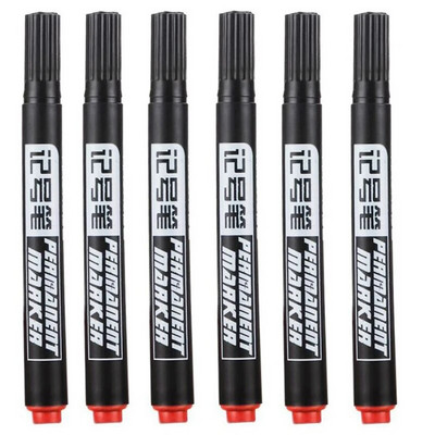 10/6 τμχ/Σετ Μόνιμη Πέννα Μαρκαδόρου Βαφής 1,5 χιλιοστών Λιπαρό Αδιάβροχο Μαύρο Στυλό για Μαρκαδόρους Ελαστικών Quick Drying Signature Marker Pens