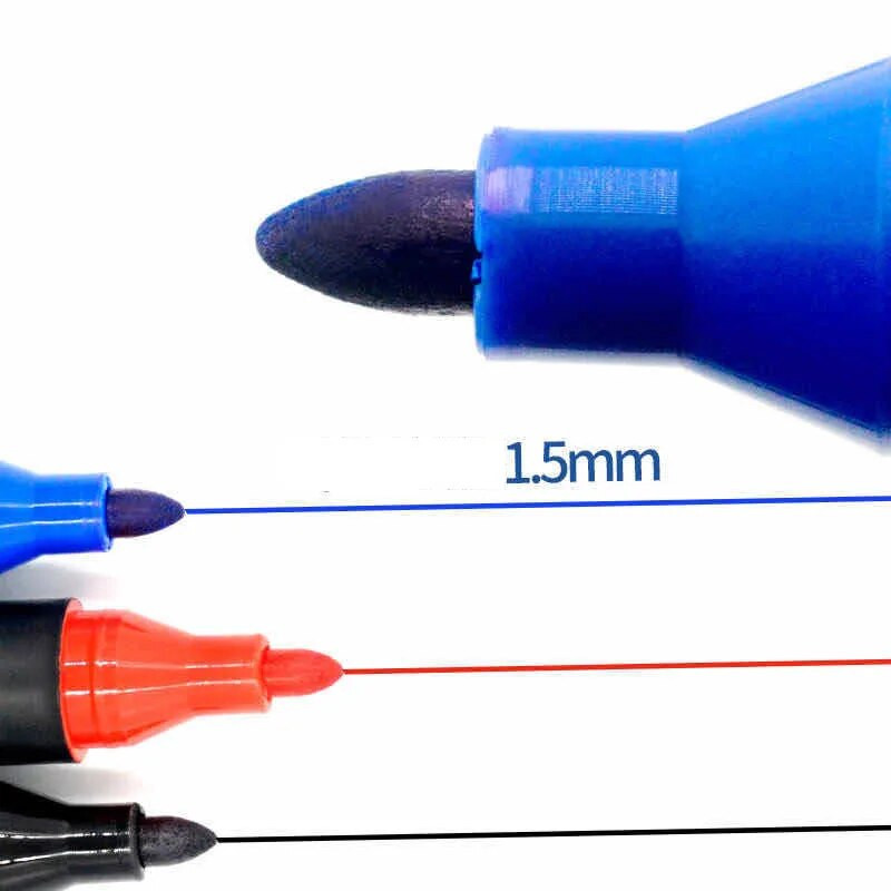 10/6 τμχ/Σετ Μόνιμη Πέννα Μαρκαδόρου Βαφής 1,5 χιλιοστών Λιπαρό Αδιάβροχο Μαύρο Στυλό για Μαρκαδόρους Ελαστικών Quick Drying Signature Marker Pens