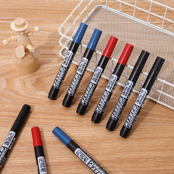 6 бр перманентна писалка за боядисване, мазна водоустойчива черна, синя, червена писалка за маркери за гуми Бързосъхнеща писалка за подпис Канцеларски материали