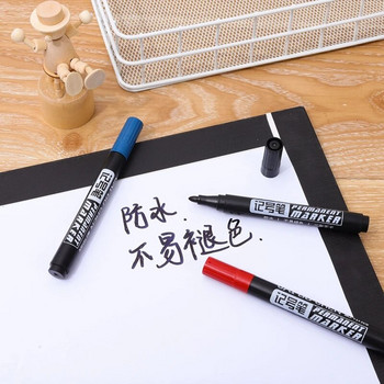 Στυλό μαρκαδόρου μόνιμου χρώματος 6 τμχ Λιπαρά αδιάβροχο μαύρο μπλε κόκκινο στυλό για μαρκαδόρους ελαστικών Γρήγορο στέγνωμα Signature στυλό χαρτικής
