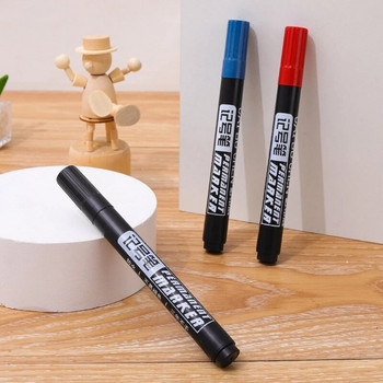 6 бр перманентна писалка за боядисване, мазна водоустойчива черна, синя, червена писалка за маркери за гуми Бързосъхнеща писалка за подпис Канцеларски материали