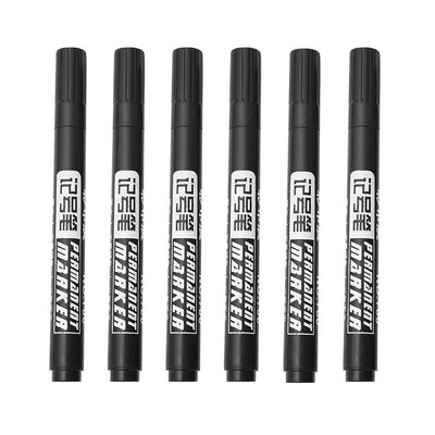 6 gab. Permanenta krāsas marķiera pildspalva Eļļaina ūdensizturīga melna zila sarkana pildspalva riepu marķieriem, ātri žūstoša paraksta pildspalva kancelejas piederumu komplekts