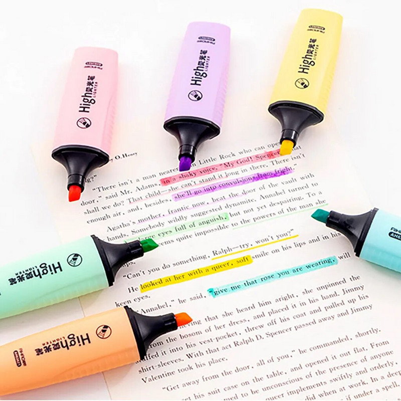 Kahe peaga esiletõstmise pliiatsikomplekt Fluorestseeruvad markerid Esiletõstjad Pliiatsid Kunstmarker Jaapani armsad Kawaii kirjatarbed Dropshiping