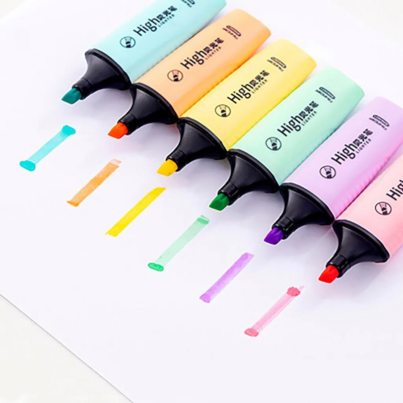 Kahe peaga esiletõstmise pliiatsikomplekt Fluorestseeruvad markerid Esiletõstjad Pliiatsid Kunstmarker Jaapani armsad Kawaii kirjatarbed Dropshiping