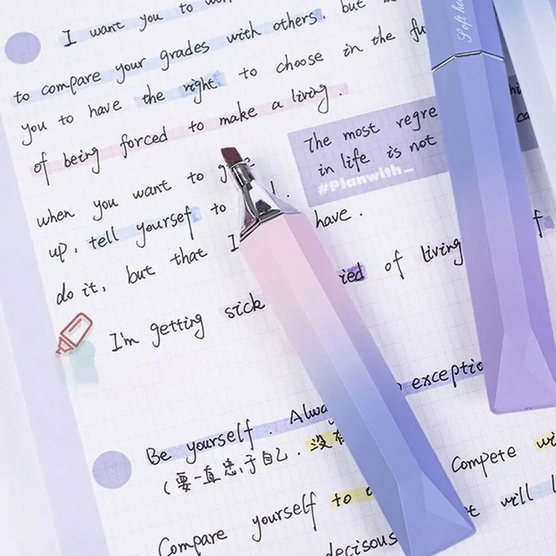 Jauni Kawaii pasteļkrāsas daudzkrāsu izcēlēji Zīmēšanas mākslas marķieri Krāsu dienasgaismas pildspalva dāvanu rakstāmpiederumi Jauki skolas piederumi