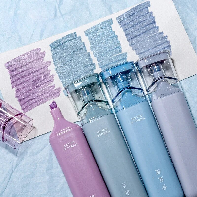 4 tk/komplekt Blingi markerpliiats DIY käsitsi konto marker pliiatsi esiletõstja väljalõigete albumi päeviku plakatkaardi jaoks lastele kirjutamistarbed