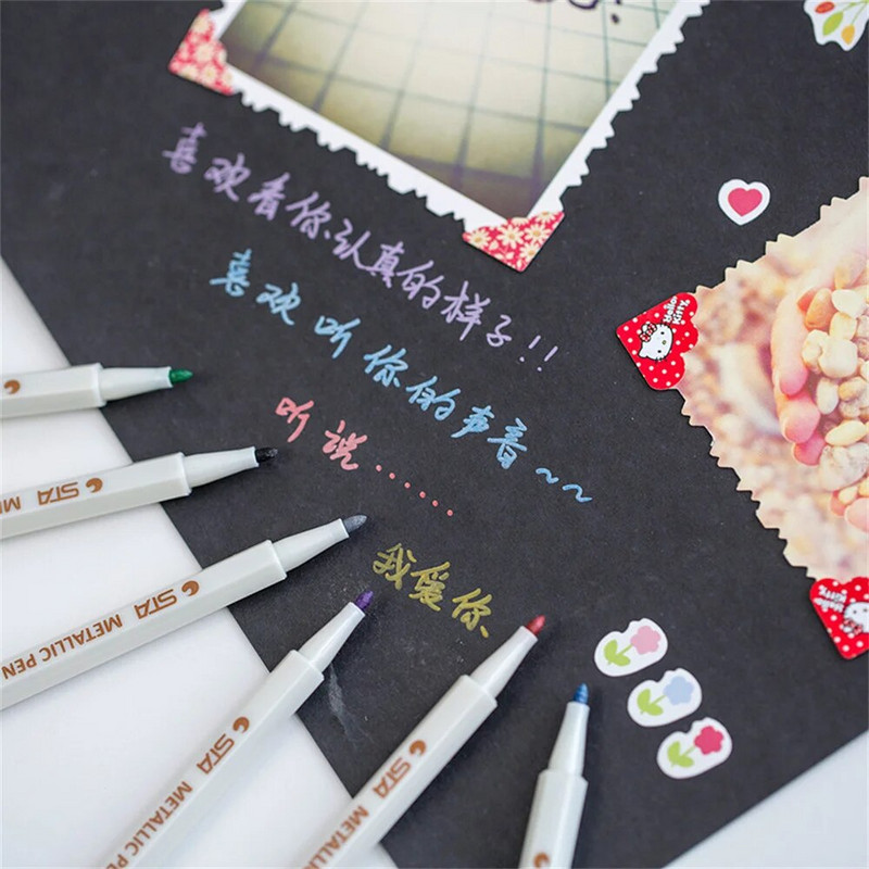 Metalinio žymeklio rašiklio teptuko sąrašo dienoraštis, skirtas piešimo mokyklos raštinės reikmenims, meno reikmenims „pasidaryk pats“ iškarpų knygoms, amatams, rašikliams piešimo raštinės reikmenys