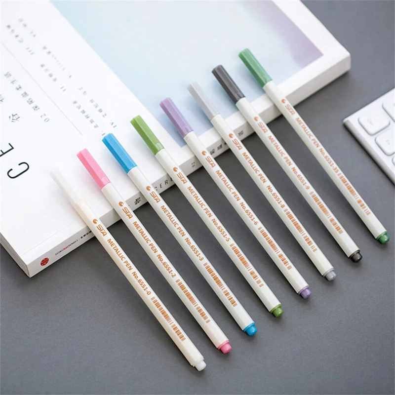 Metalinio žymeklio rašiklio teptuko sąrašo dienoraštis, skirtas piešimo mokyklos raštinės reikmenims, meno reikmenims „pasidaryk pats“ iškarpų knygoms, amatams, rašikliams piešimo raštinės reikmenys