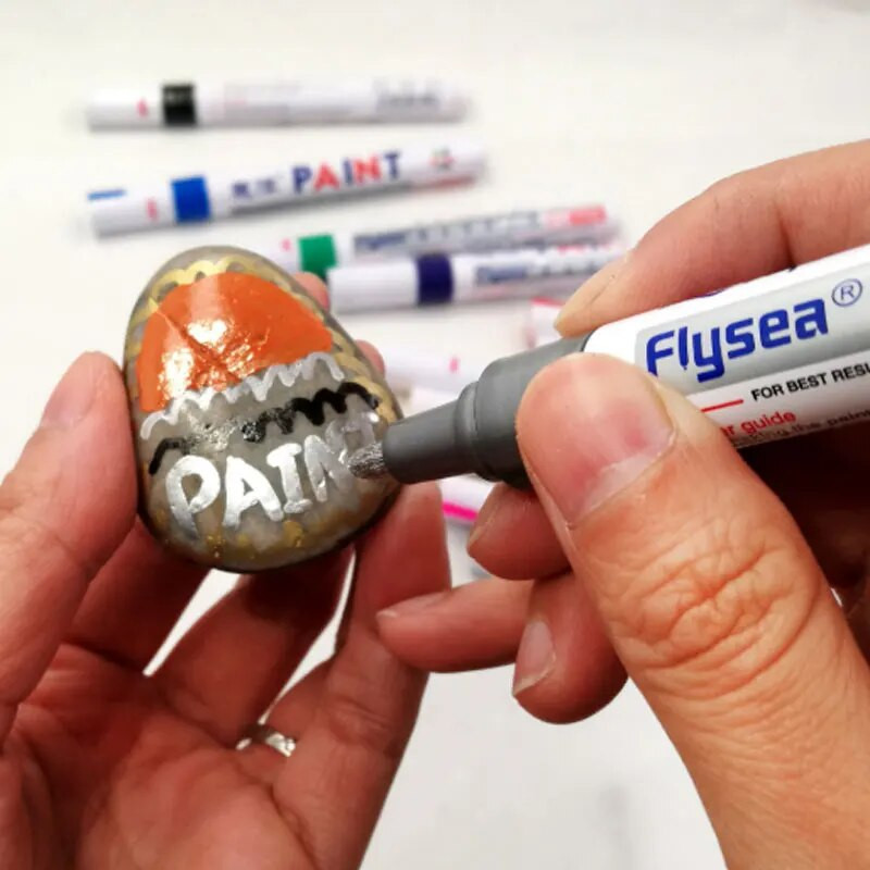 6 tk/komplekt 12 värvitooni veekindel autorehv rehvi turvis CD metallist püsivärvi marker Graffti õline marker kirjatarbed