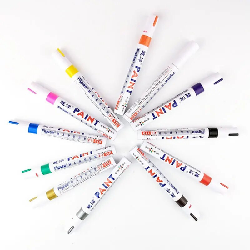 6 tk/komplekt 12 värvitooni veekindel autorehv rehvi turvis CD metallist püsivärvi marker Graffti õline marker kirjatarbed