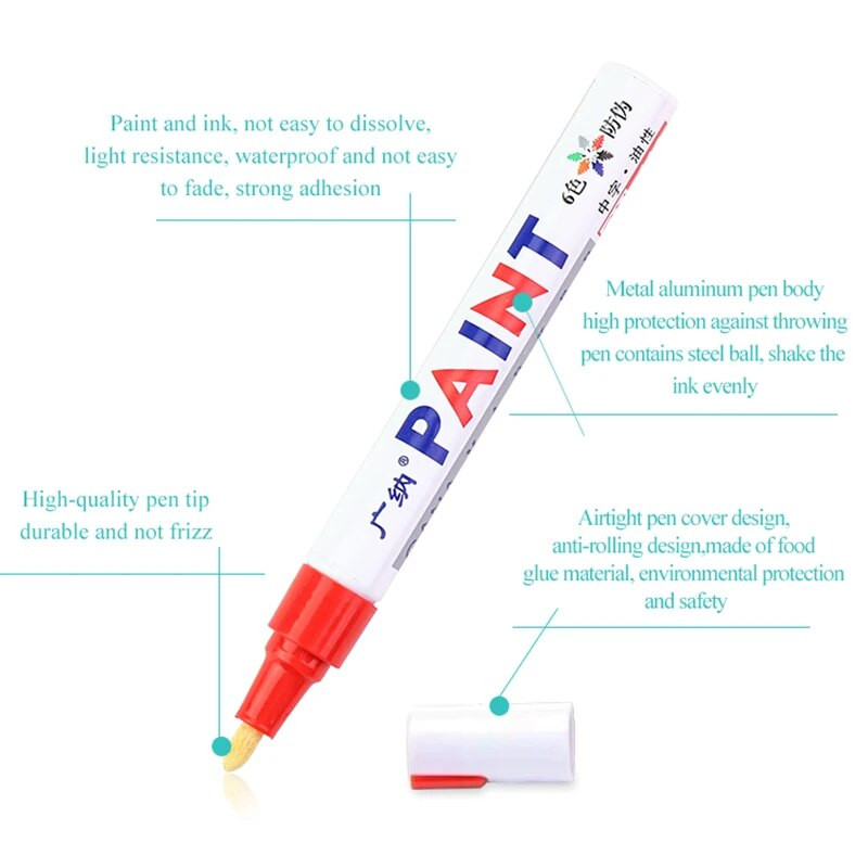 GANA GN-110 õlivärvi markeri pliiats Sõiduki kriimustuste parandamise värvimispliiats Klaas/metall/plastik/keraamika/puit/nahk/rehvimarker