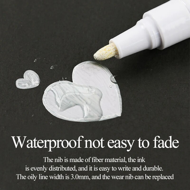 GANA GN-110 õlivärvi markeri pliiats Sõiduki kriimustuste parandamise värvimispliiats Klaas/metall/plastik/keraamika/puit/nahk/rehvimarker