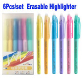 6 gab. Krāsu komplekts Dzēšams marķieris, slīps uzgalis Biroja skolas kancelejas preces mākslas grafiti marķiera pildspalva bērnu rotājumu zīmēšanai