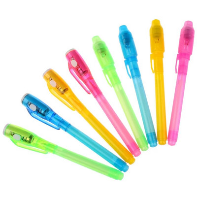 1 бр. пластмасова голяма глава LED светлина магическа играчка многофункционална рекламна UV невидима флуоресцентна лампа писалка