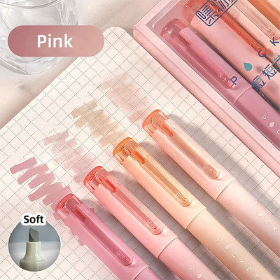 4 τμχ Σετ στυλό με highlighter τσέπης Μίνι φορητό μαρκαδόρο ήπιου μεγέθους για σχέδιο Σχολή ζωγραφικής A7442