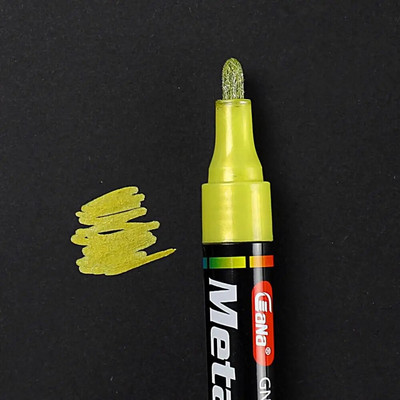 Metallist värvi markerid pliiatsid Sünnipäeva kinkekaart Veekindel hõbedane kuldne valge pintsel Graffiti marker käsitöötarbed