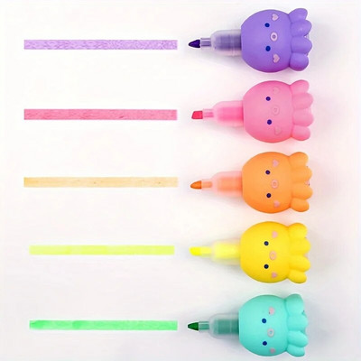 MOHAMM 6 krāsu/kastīte, maza astoņkāja formas marķieris — 3 mm, paredzēts albumam, DIY Mark Glezniecība Zīmējums Krāsošana Žurnālu rakstīšana Māksla