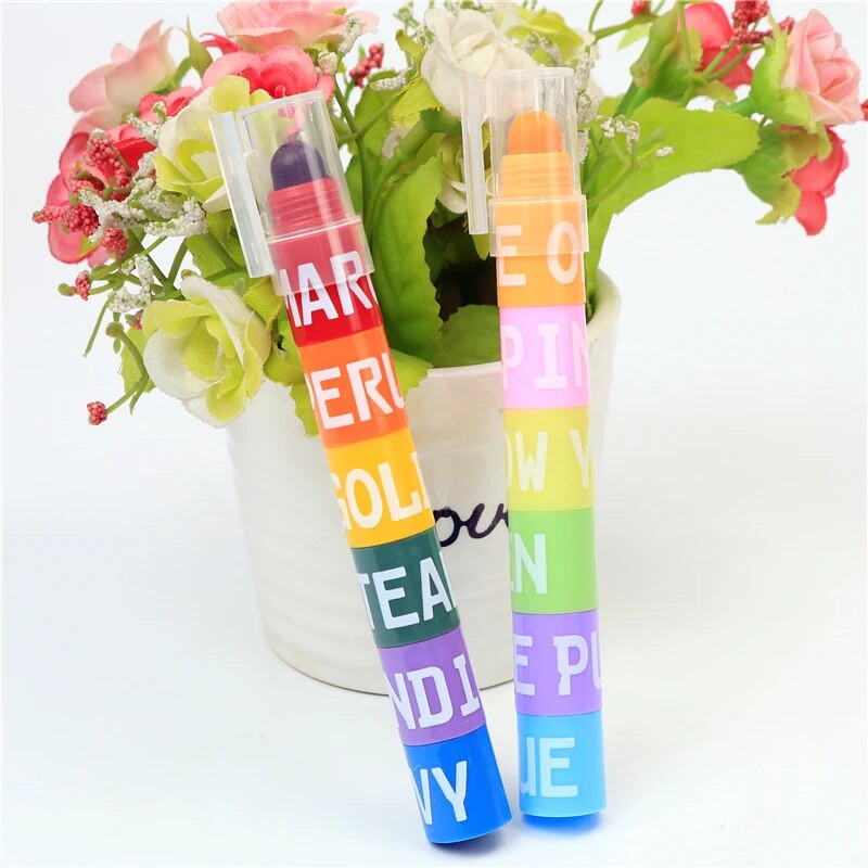 12 krāsu jautri radošs izgaismotājs Uzsvēruma marķieris Krāsu pildspalva Bērnu zīmēšanas mākslas vienkrāsaina krāsa