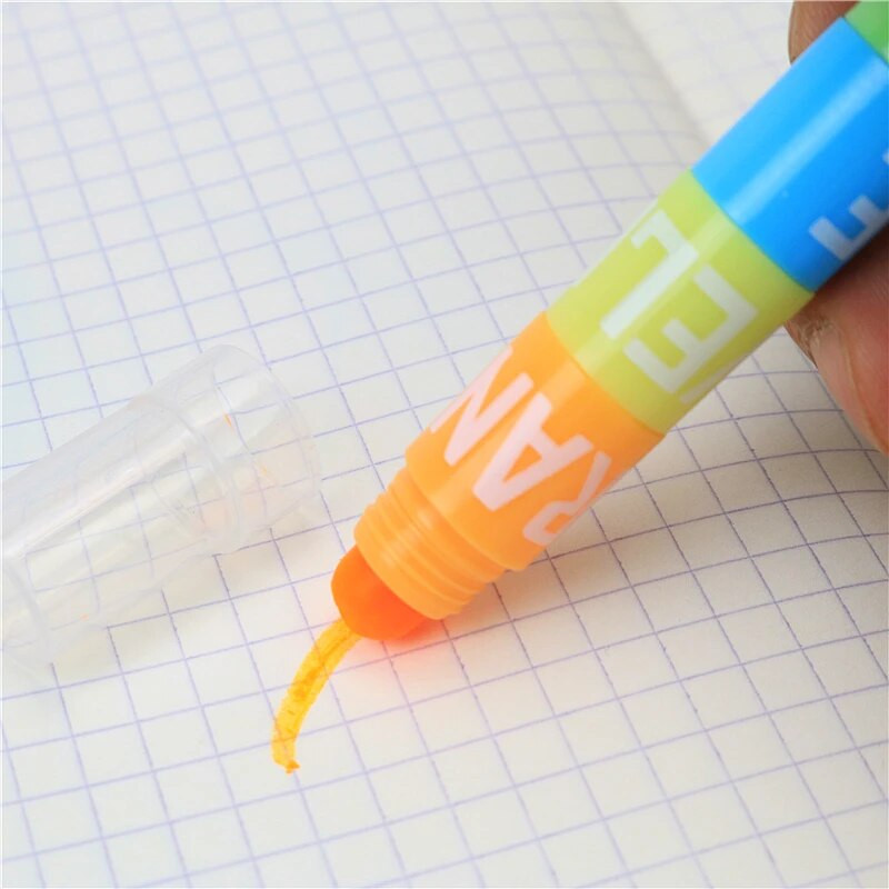12 krāsu jautri radošs izgaismotājs Uzsvēruma marķieris Krāsu pildspalva Bērnu zīmēšanas mākslas vienkrāsaina krāsa