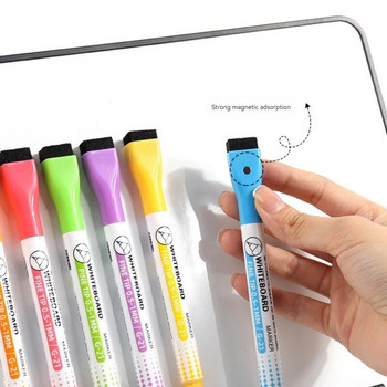 8 цвята 0,5 мм магнитни маркери за сухо изтриване Маркер за бяла дъска Писалка за офис Училищна бяла дъска Канцеларски материали Цветни химикалки с много фин връх
