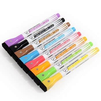 8 цвята 0,5 мм магнитни маркери за сухо изтриване Маркер за бяла дъска Писалка за офис Училищна бяла дъска Канцеларски материали Цветни химикалки с много фин връх