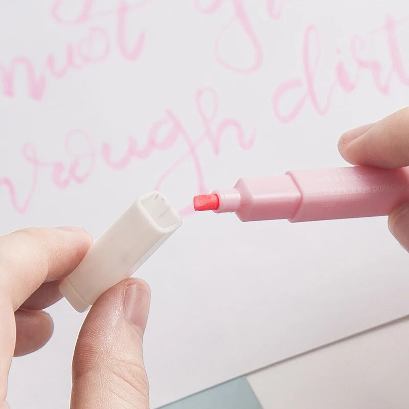 Esteetilised armsad esiletõstjad, piiblivalgustid Pastelsed esiletõstjad, erinevate värvide esiletõstjad koolitarvete ja kontori jaoks