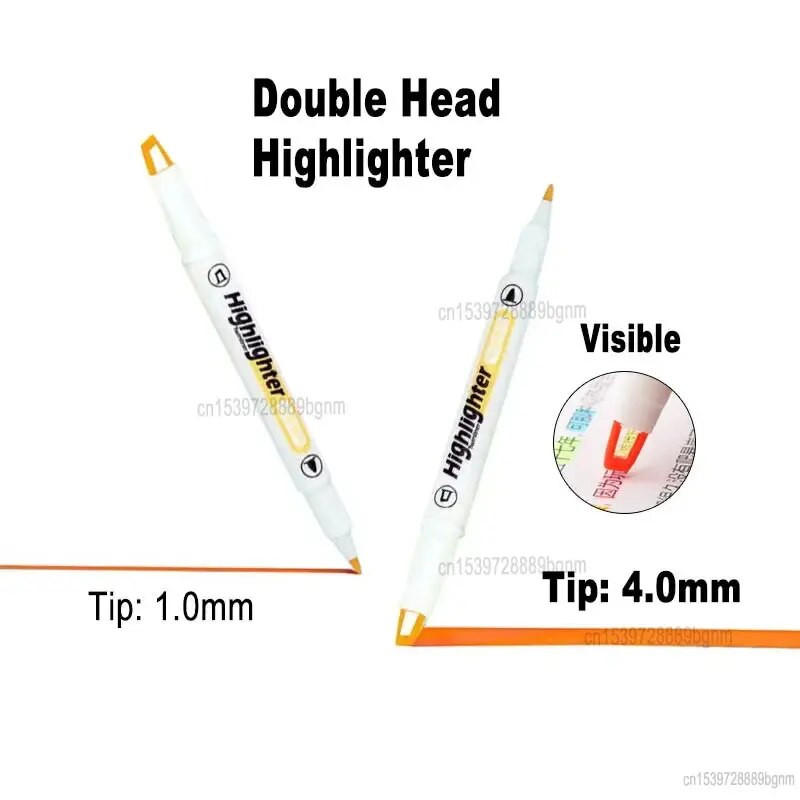 6 Χρώμα Διπλή κεφαλή 1 χιλιοστά 4 χιλιοστά στυλό επισήμανσης Ορατό διαφανές παράθυρο Πλάγια μύτη Art Marker Γραφείο Σχολικό Σχέδιο Γραφική ύλη