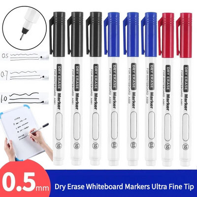 4 db/készlet 0,5/0,7 mm-es, szárazon törölhető tábla jelölők tollak törölhető toll irodai iskolai írószerek, extra finom hegyű tantermi kellékek