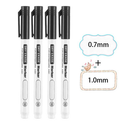 4 τεμάχια/σετ 0,5/0,7 mm Dry Erase Μαρκαδόροι Λευκού Πίνακα Στυλό με δυνατότητα διαγραφής στυλό Γραφείο Σχολική επιστολή Έξτρα λεπτή συμβουλή Προμήθειες τάξης