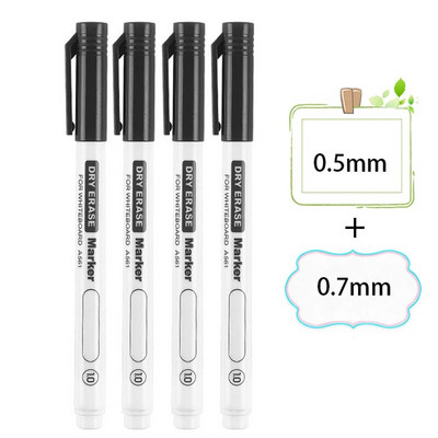 4 τεμάχια/σετ 0,5/0,7 mm Dry Erase Μαρκαδόροι Λευκού Πίνακα Στυλό με δυνατότητα διαγραφής στυλό Γραφείο Σχολική επιστολή Έξτρα λεπτή συμβουλή Προμήθειες τάξης