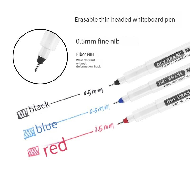 4 τεμάχια/σετ 0,5/0,7 mm Dry Erase Μαρκαδόροι Λευκού Πίνακα Στυλό με δυνατότητα διαγραφής στυλό Γραφείο Σχολική επιστολή Έξτρα λεπτή συμβουλή Προμήθειες τάξης