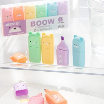 4/5/6 ΤΕΜ Macaron Color Mini Soft Tip Highlighter Στυλό Χρώμα Μεγάλοι Όγκοι Μαρκαδόροι στυλό περιοδικό Φθορίζον στυλό Student Stationery
