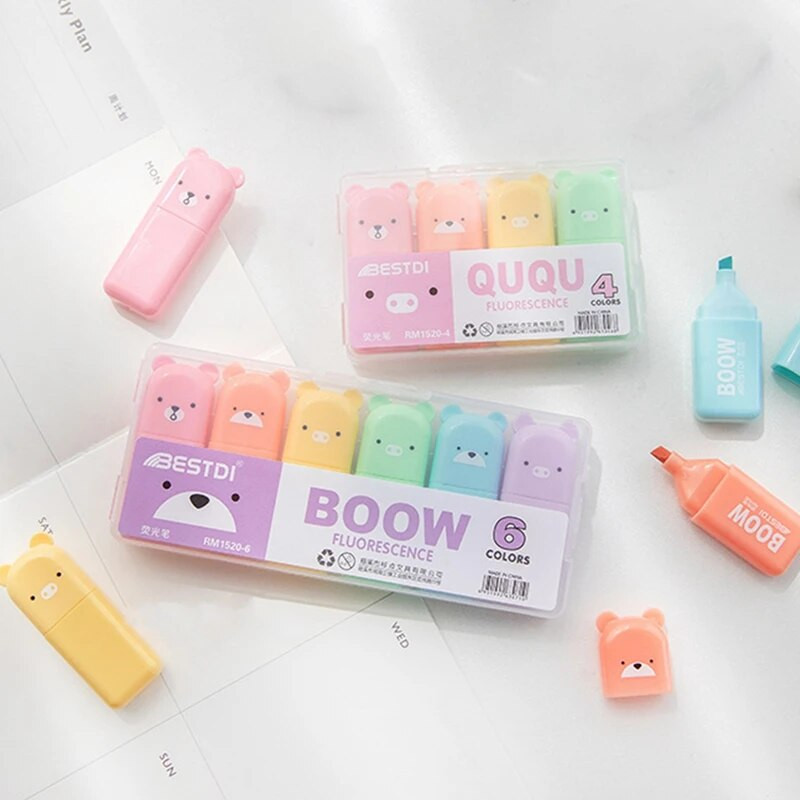 4/5/6GAB Macaron Color Mini mīksta uzgaļa izcelšanas pildspalvas Krāsa liela apjoma marķieri Pildspalvu žurnāla dienasgaismas pildspalva studentu rakstāmpiederumi